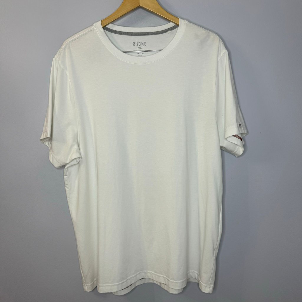 Rhone Element Tee Lightweight Everyday Cotton Tee Crew Neck White